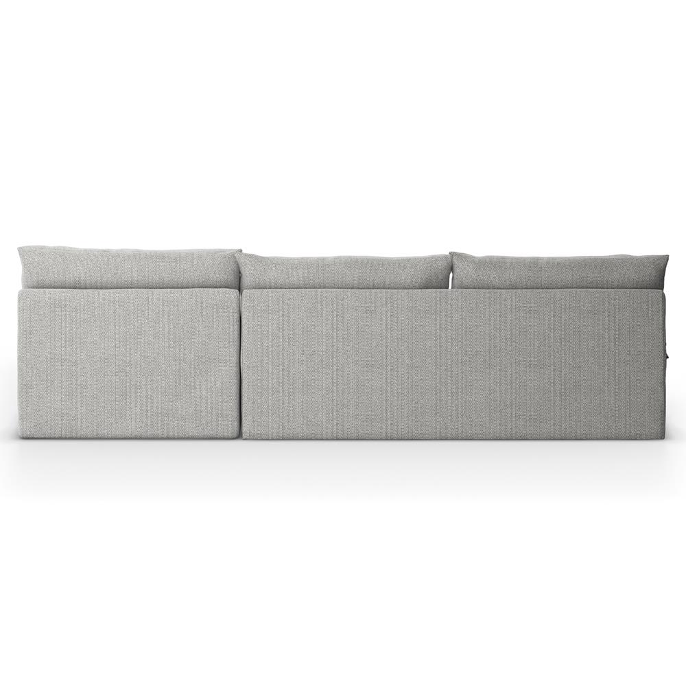Cee Modern Classic Grey Upholstered 2 Piece Outdoor Sectional - 111"Wx72"D|