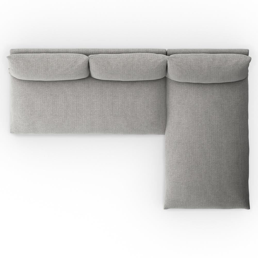 Cee Modern Classic Grey Upholstered 2 Piece Outdoor Sectional - 111"Wx72"D|