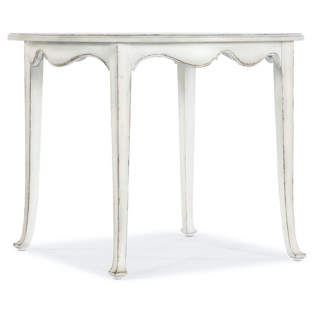 Steph French Country White Maple Wood Round Breakfast Dining Table - 40"W|