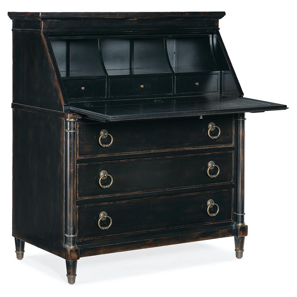 Barry Updated Traditional Black Cherry Wood Secretary Desk|