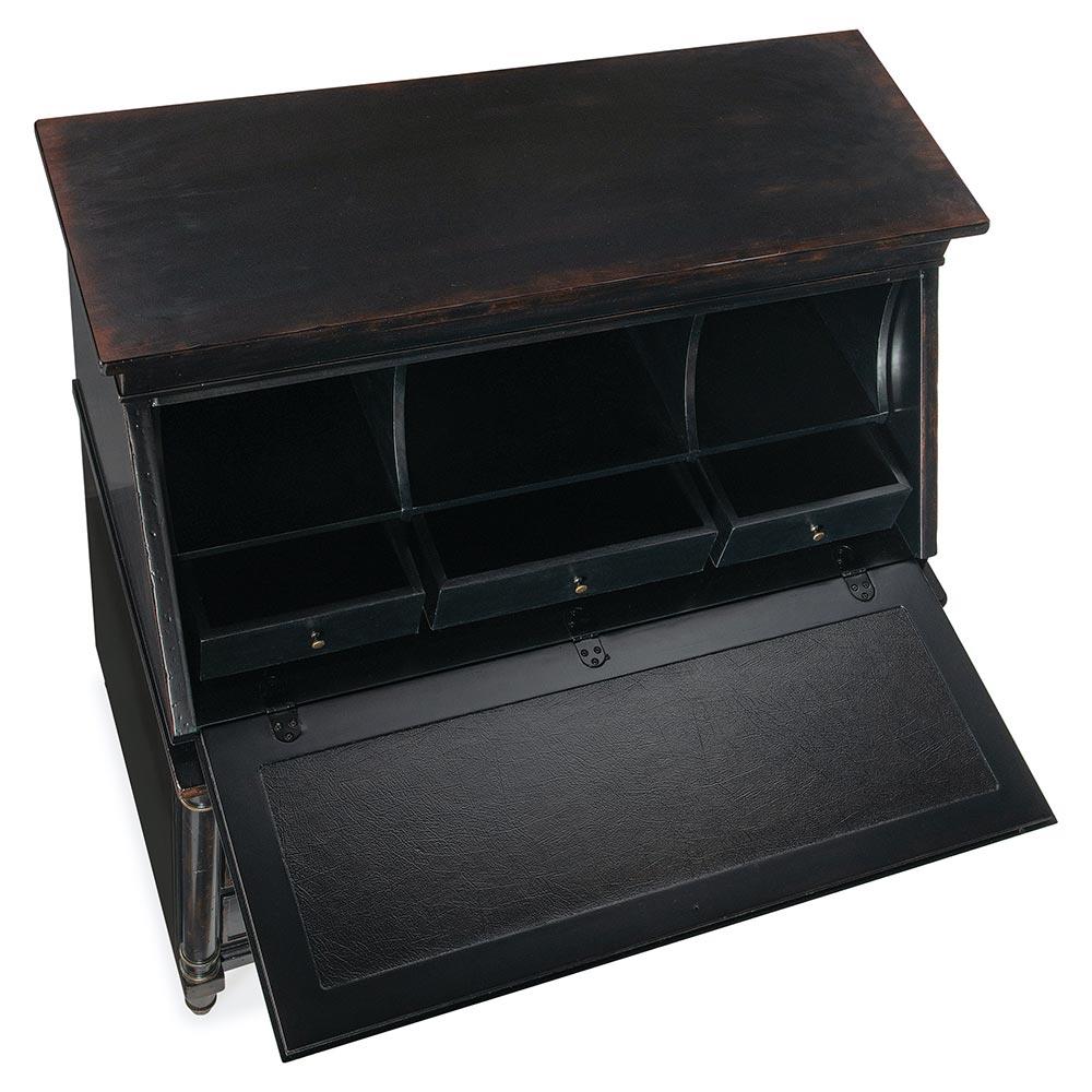 Barry Updated Traditional Black Cherry Wood Secretary Desk|