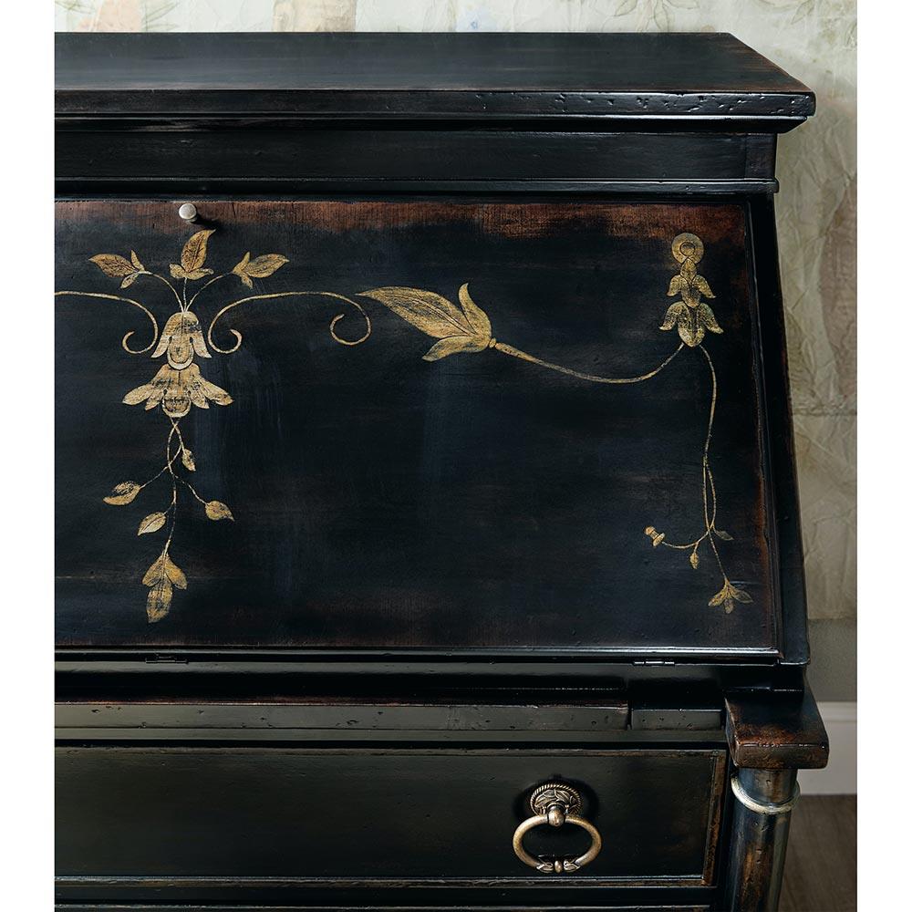 Barry Updated Traditional Black Cherry Wood Secretary Desk|