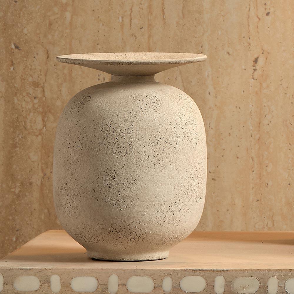 Theresa Modern Classic Beige Ceramic Decorative Table Vase|
