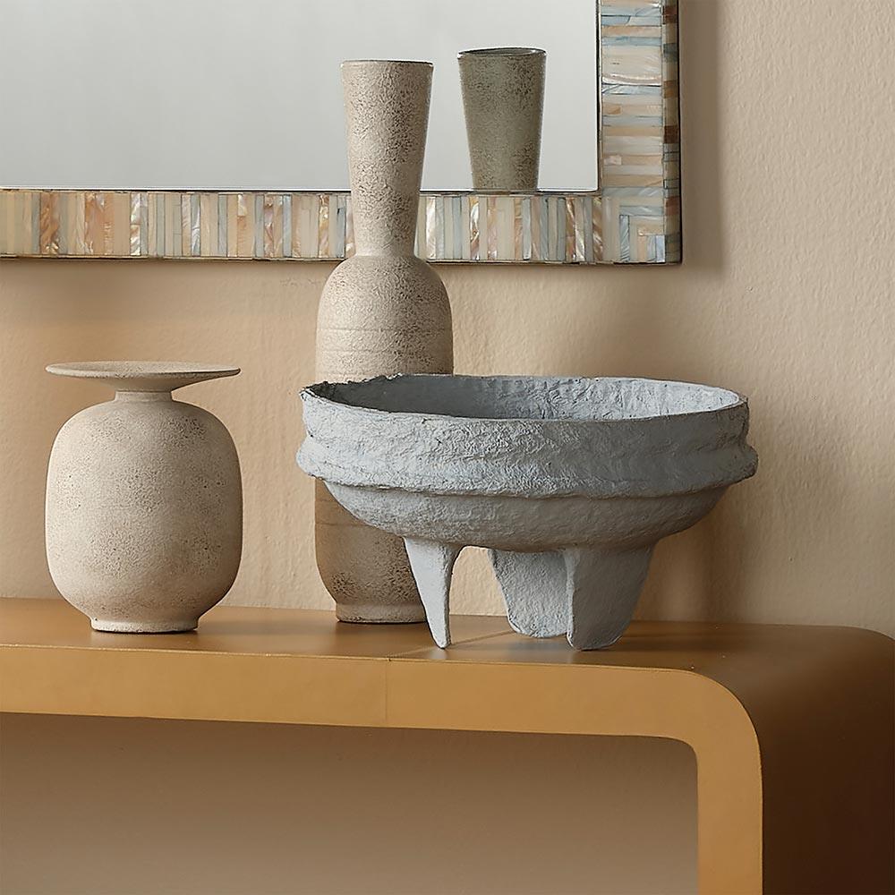 Theresa Modern Classic Beige Ceramic Decorative Table Vase|