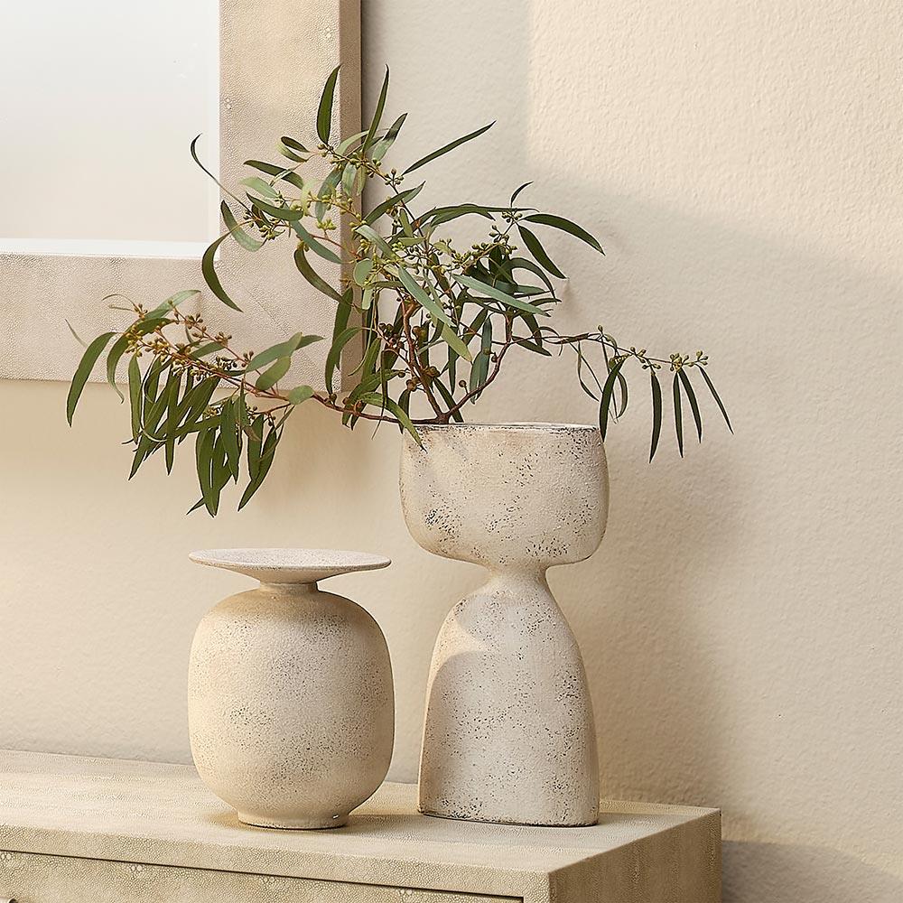 Theresa Modern Classic Beige Ceramic Decorative Table Vase|