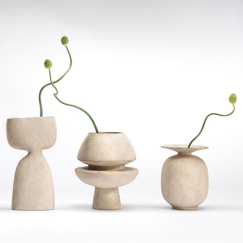 Theresa Modern Classic Beige Ceramic Decorative Table Vase|