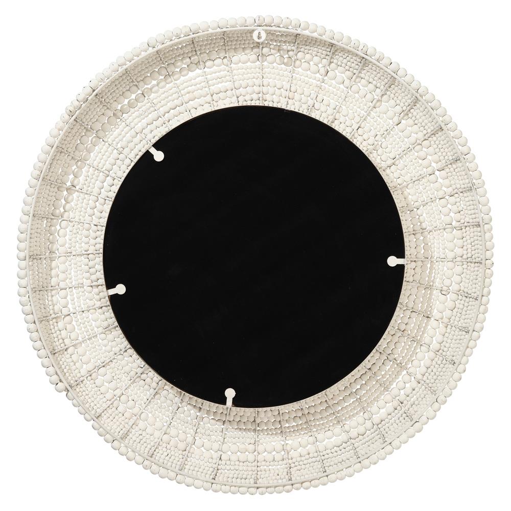 Tara Coastal Beach White Mango Wood Round Wall Mounted Mirror|