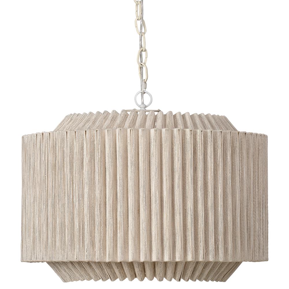 Tinsley Coastal Beach Natural Jute String Shaded Chandelier Large