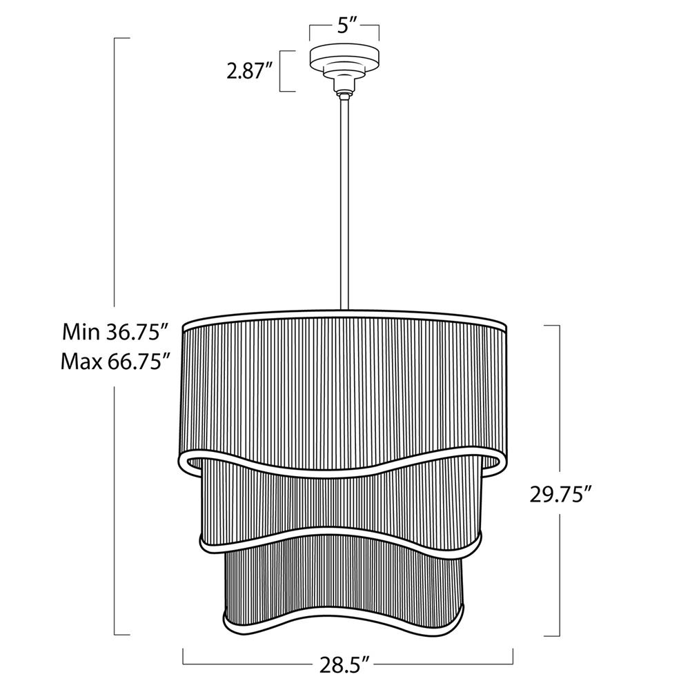 Nimes Coastal Beach Natural Woven Rattan Shaded Chandelier|