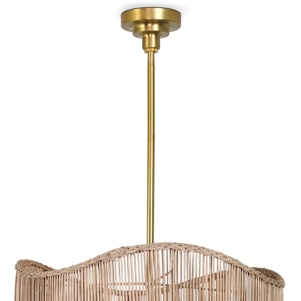 Nimes Coastal Beach Natural Woven Rattan Shaded Drum Pendant|