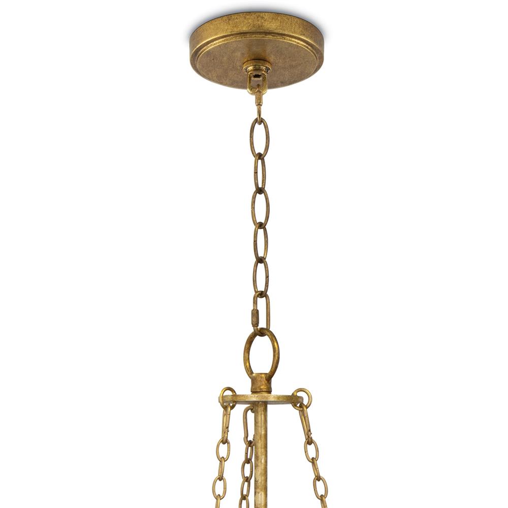 River Reed Basin French Antique Gold Leaf Steel Chandelier|