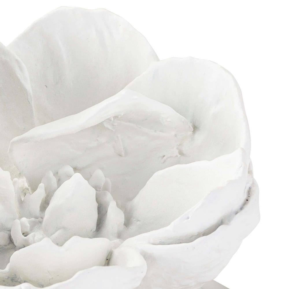 Modern Classic White Resin Crystal Base Magnolia Sculpture|