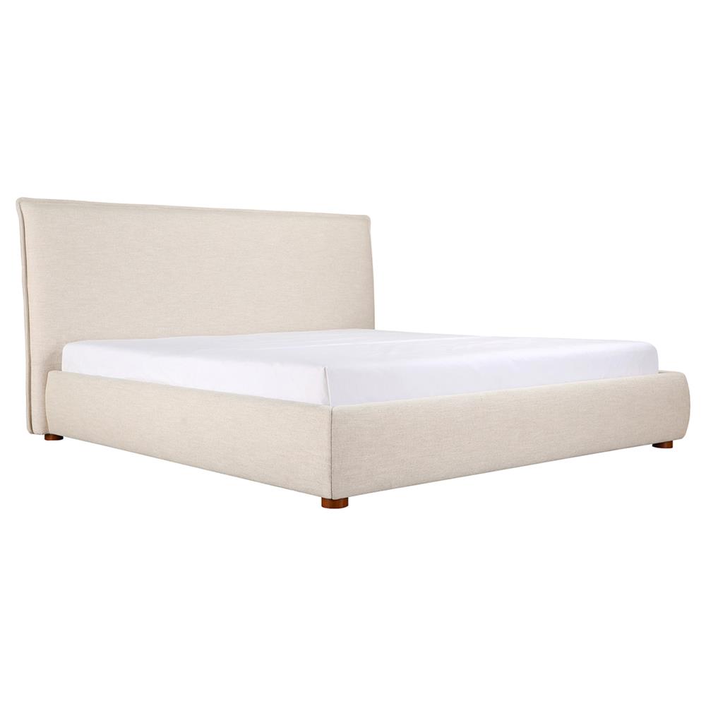 Holden Modern Classic Cream Upholstered Pine Wood Bed - Queen|