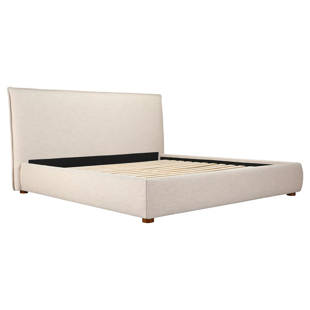 Holden Modern Classic Cream Upholstered Pine Wood Bed - Queen|