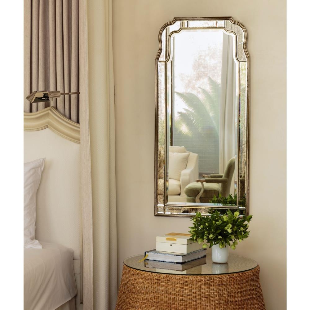 ハリウッドリージェンシー　ミラー Holiday Hollywood Regency Antique Silver Leaf Frame Arch