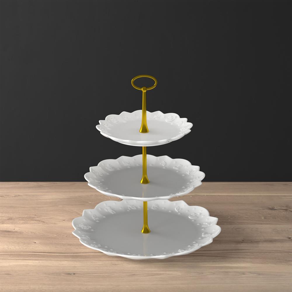 Toys Delight Royal Modern Classic White Porcelain 3 Tier Server|