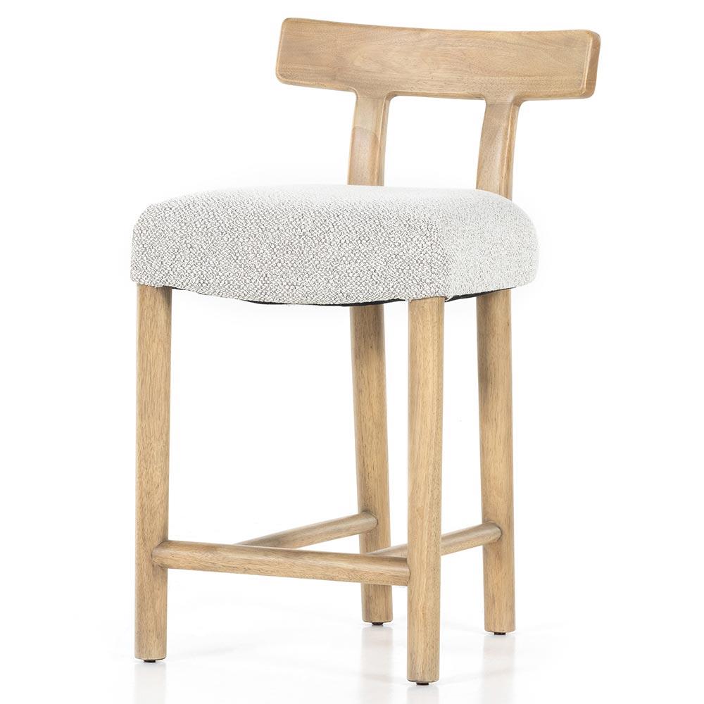 Bojana Rustic Lodge Off White Upholstered Performance Brown Wood