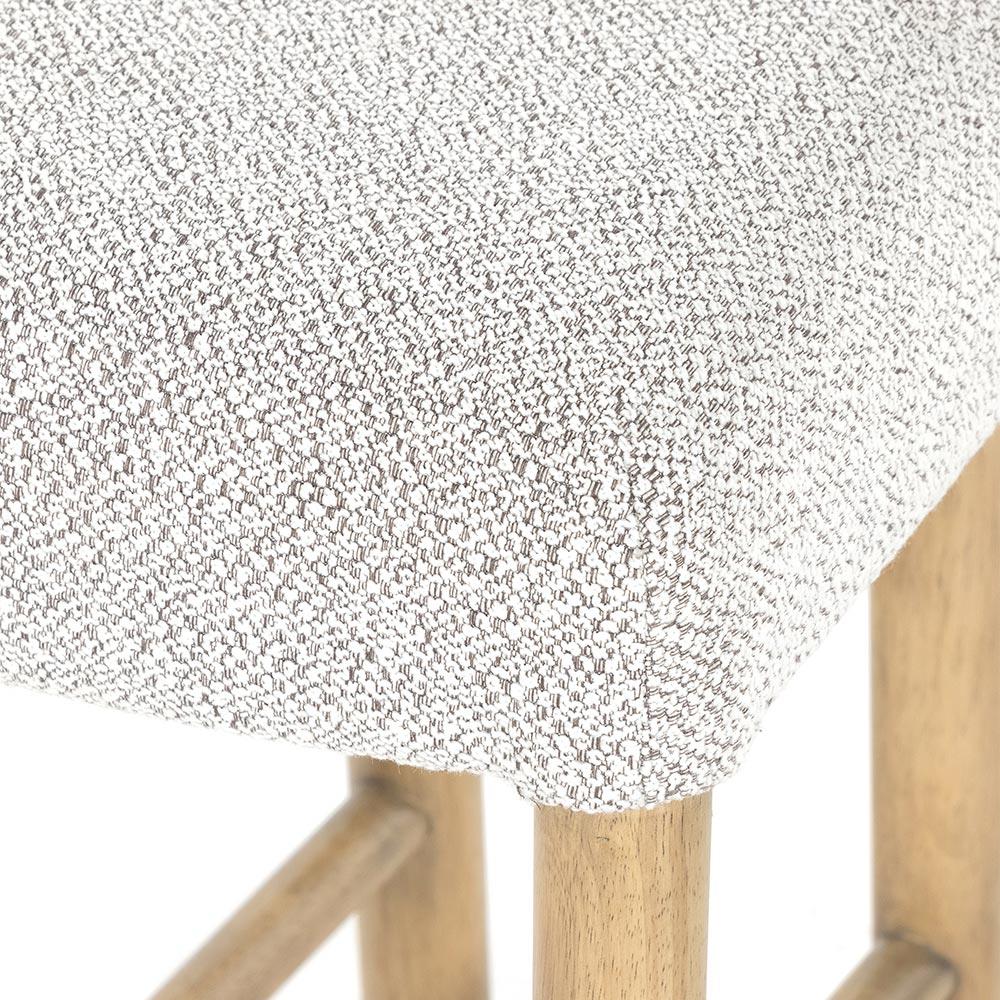 Bojana Rustic Lodge Off White Upholstered Performance Brown Wood