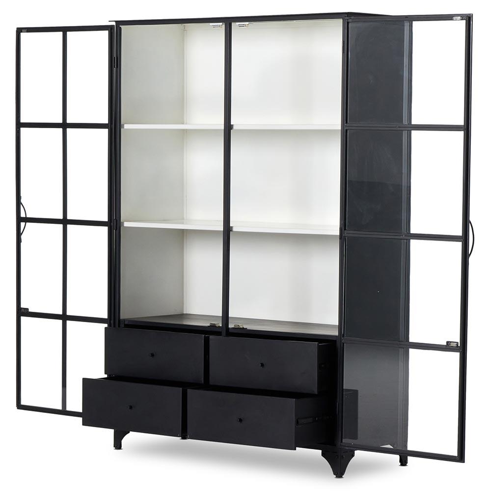 Corden Modern Classic 2 Glass Door 4 Drawer Display Case|
