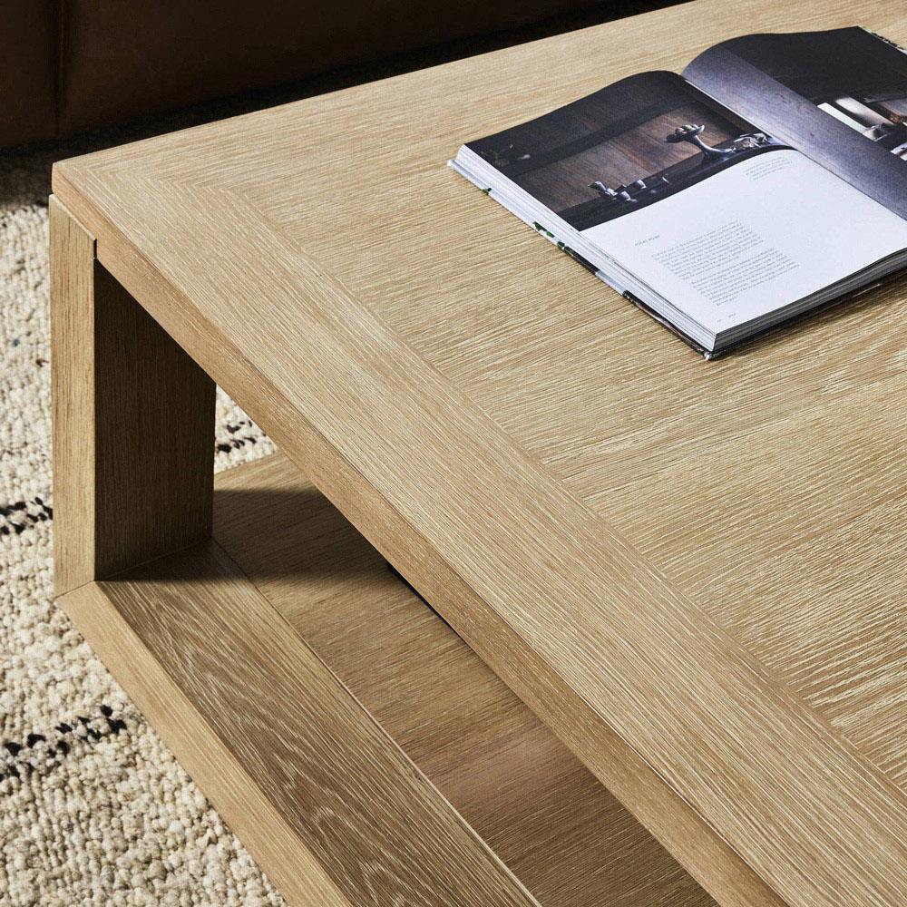 Tahoma Modern Classic Beige Oak Rectangular Coffee Table|