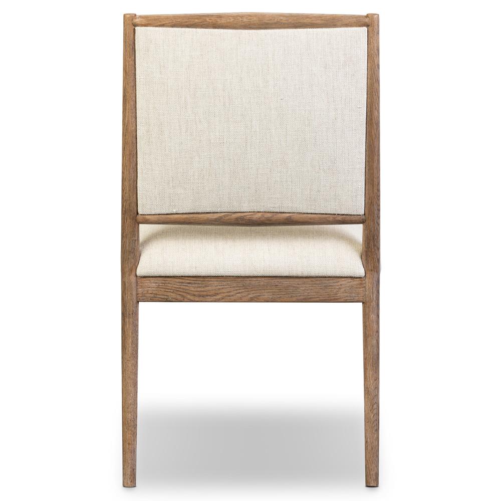 Genesis Modern Classic Beige Upholstered Brown Solid Oak Dining Side Chair|