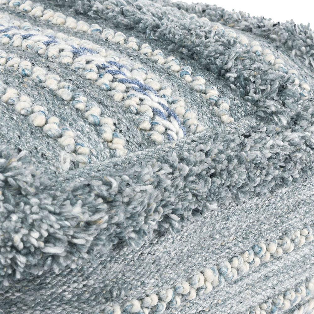 Aaron Coastal Beach Blue Textured Detail Performance Square Pouf|