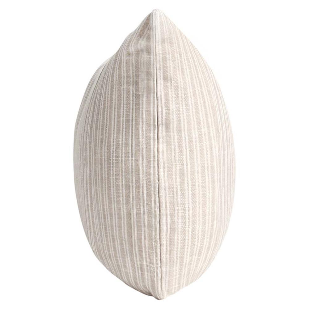 Fiona Modern Classic Light Brown Cotton Stripe Decorative Lumbar Pillow - 16x36|