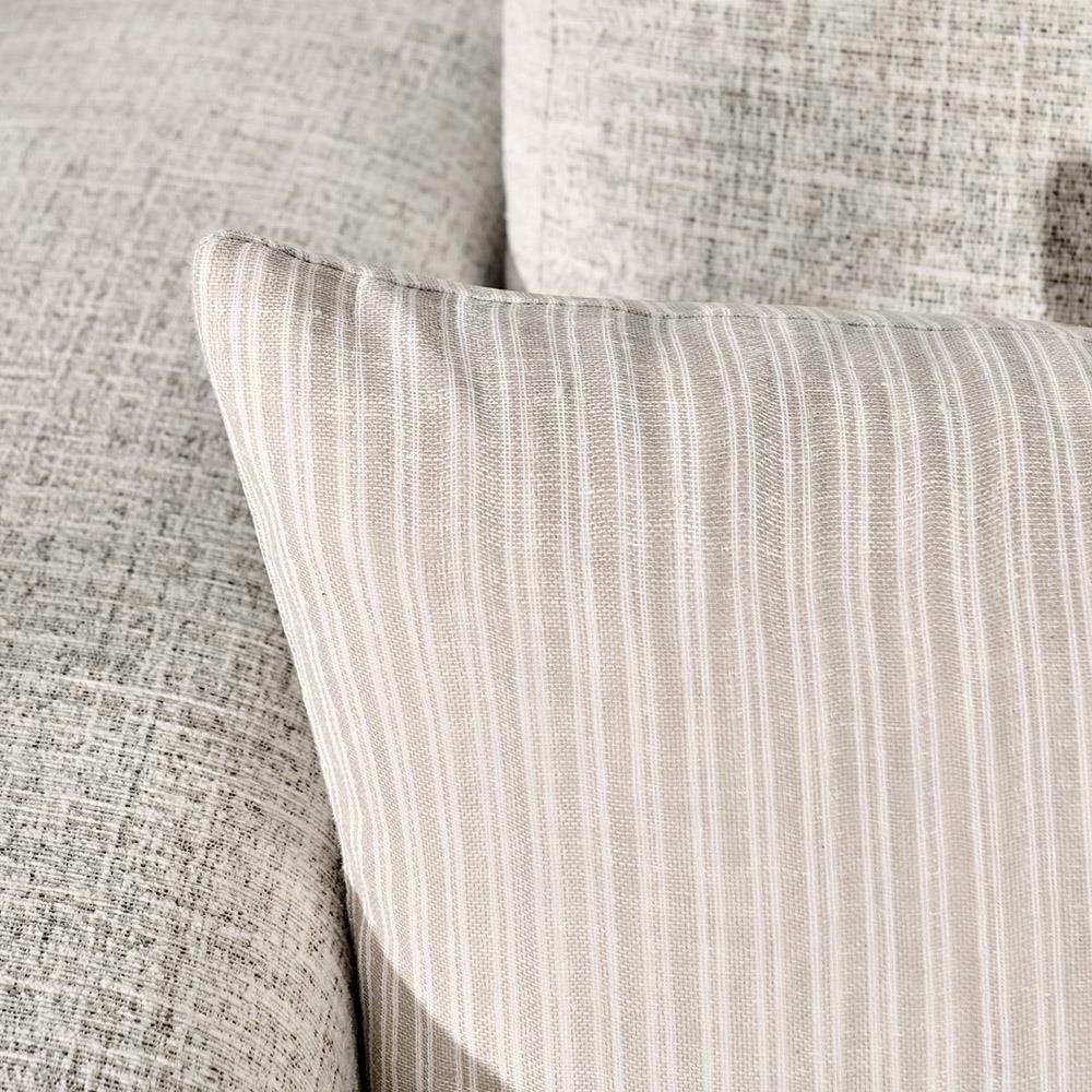 Fiona Modern Classic Light Brown Cotton Stripe Decorative Lumbar Pillow - 16x36|