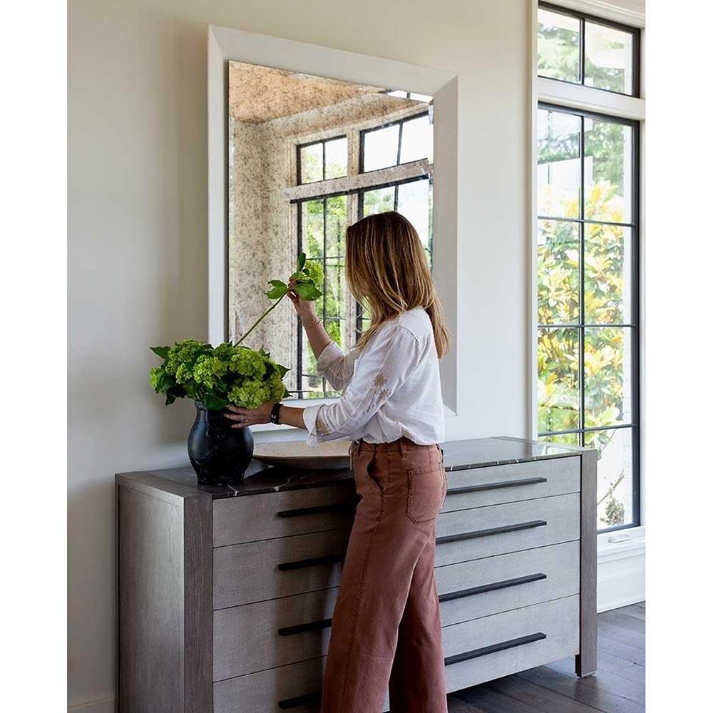 slim fit dress slacks Ayla Dresser in Light Gray Oak High Gloss