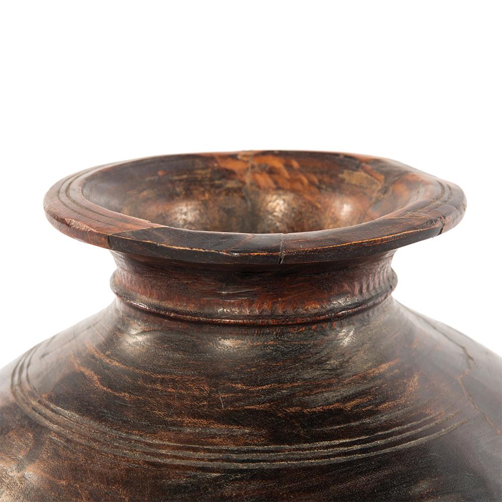 Phil Rustic Lodge Brown Wood Decorative Table Vase|