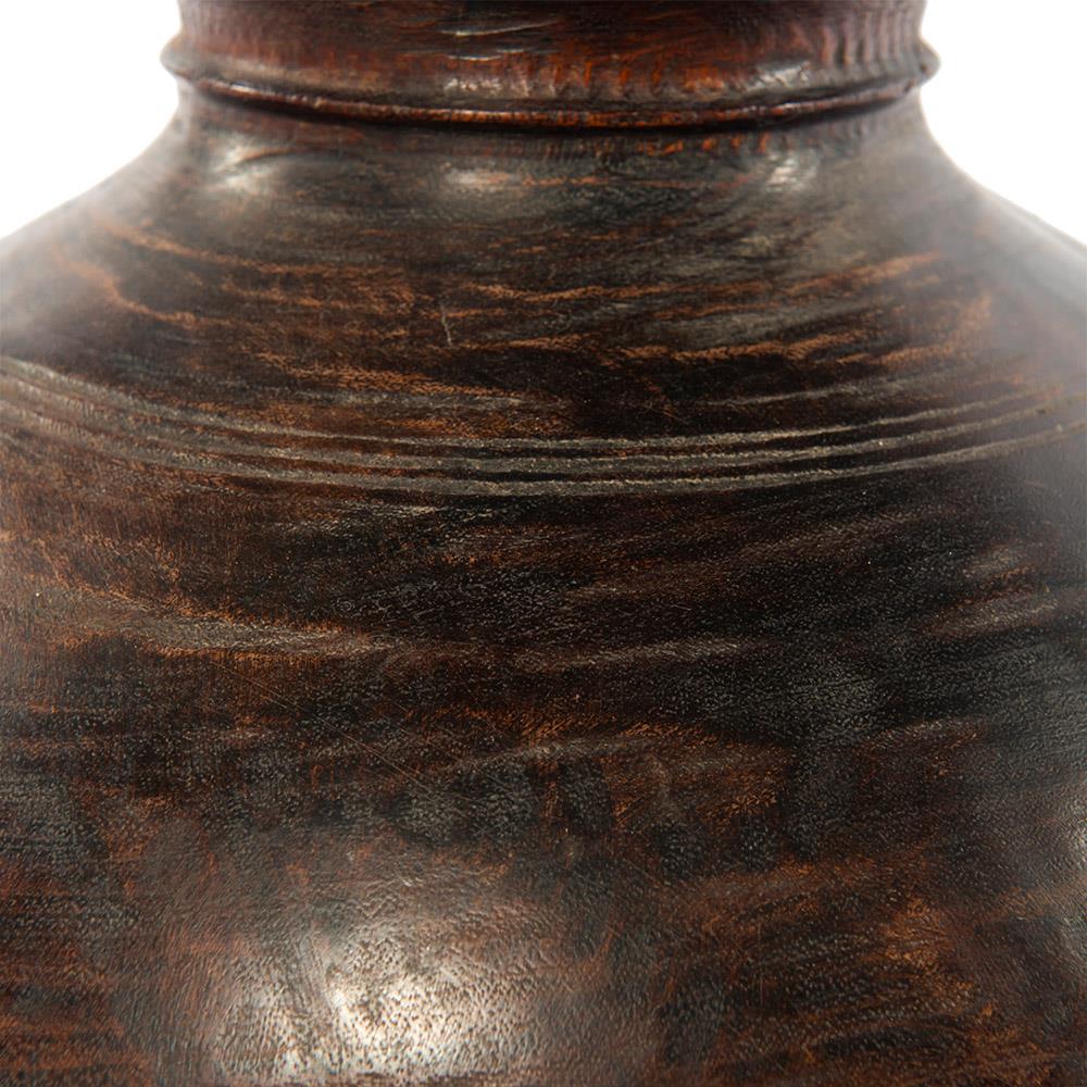 Phil Rustic Lodge Brown Wood Decorative Table Vase|