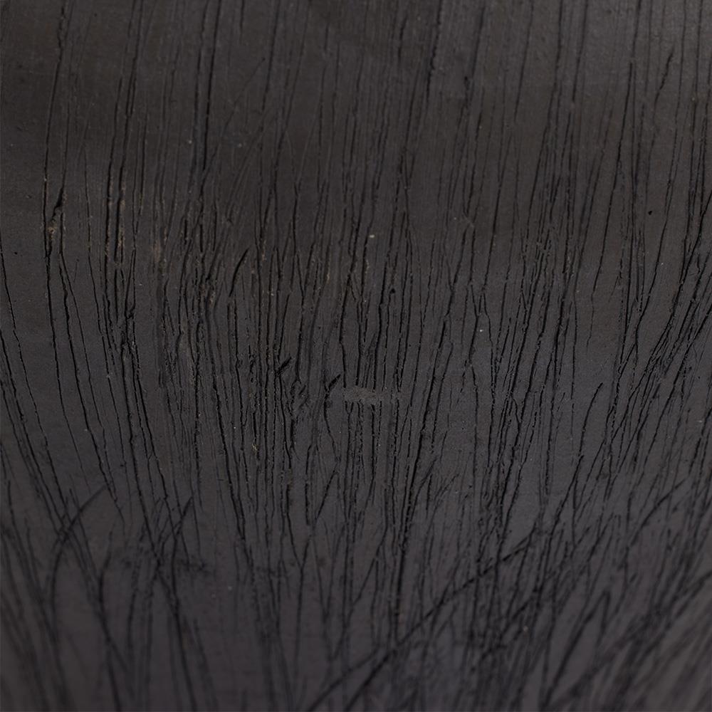 Claire Mid Century Modern Black Clay Decorative Bud Table Vase|