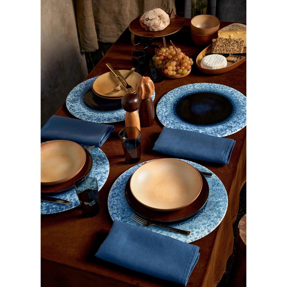L'Objet Terra Modern Classic Indigo Porcelain Charger Plate|