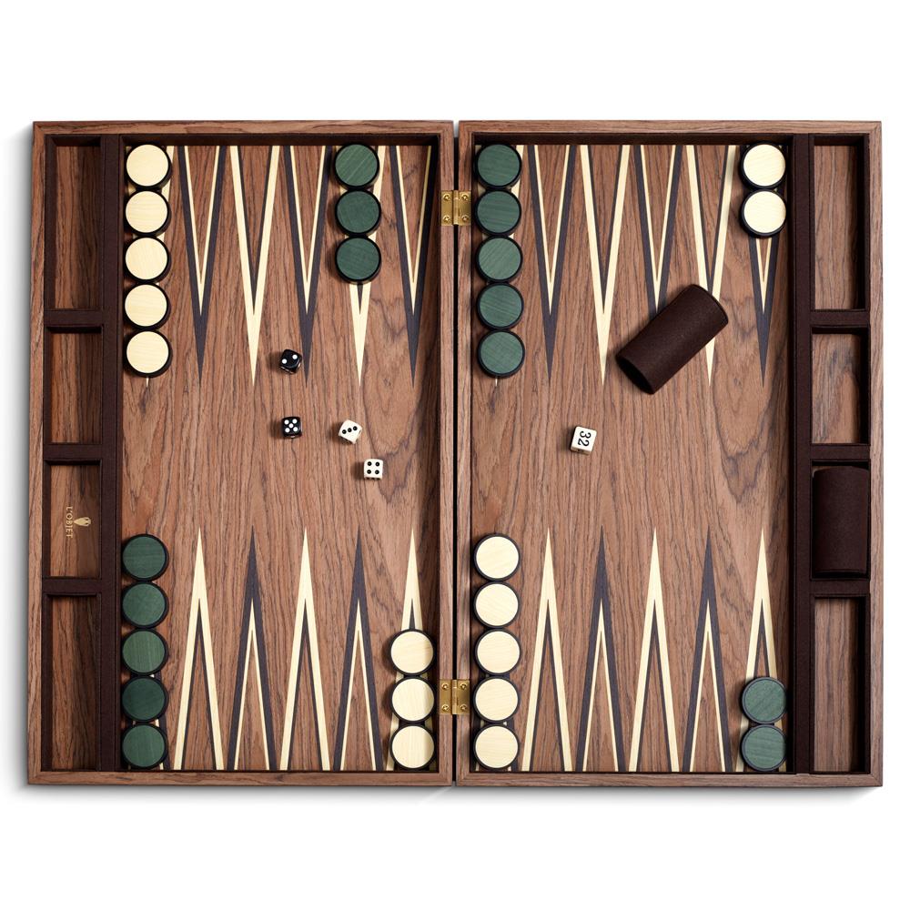 Philos 1183 Tilos – Tablero Grande De Backgammon, Color Marrón Oscuro, Hecho En Alemania, Juego De Estrategia Para Dos Jugadores