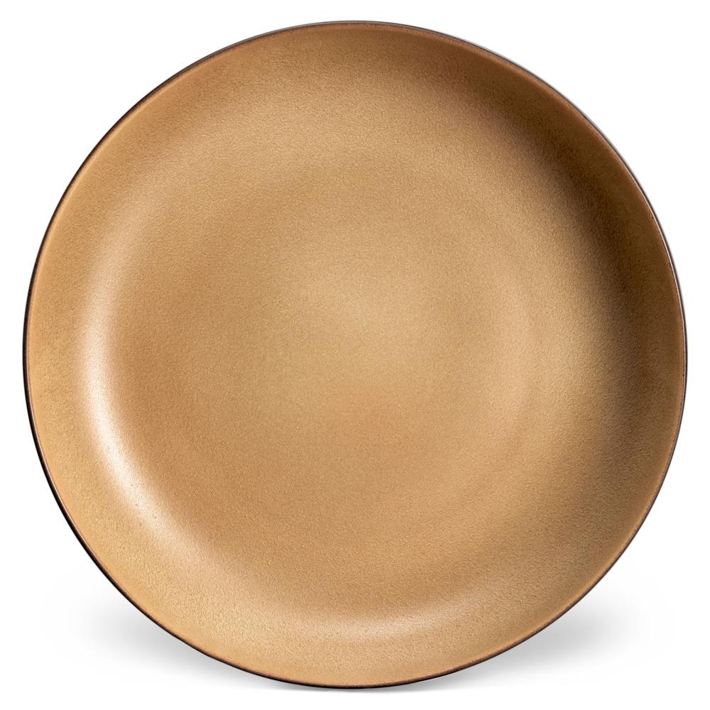 L'Objet Terra Modern Classic Leather Brown Porcelain Serving Bowl - Medium|