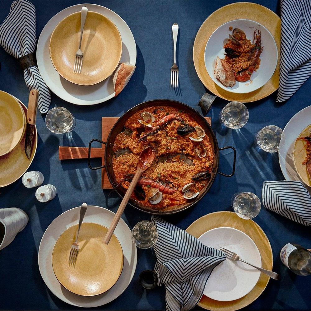 L'Objet Terra Modern Classic Leather Brown Porcelain Serving Bowl - Medium|