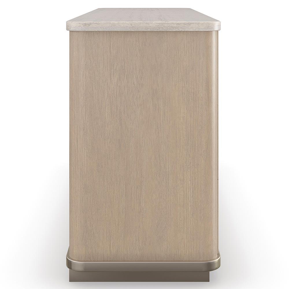 Adalyn Modern Classic Travertine Beige Wood Double Dresser|