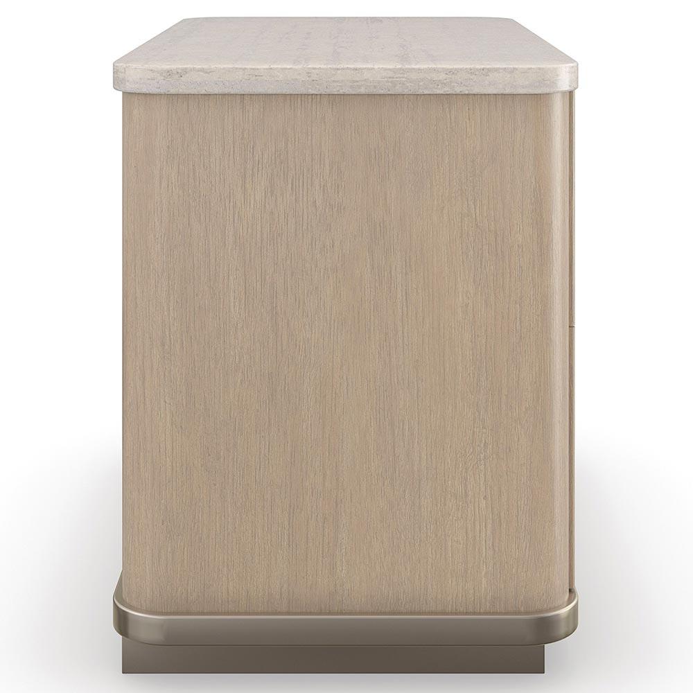 Adalyn Modern Classic Travertine Beige Oak Nightstand - 34"|