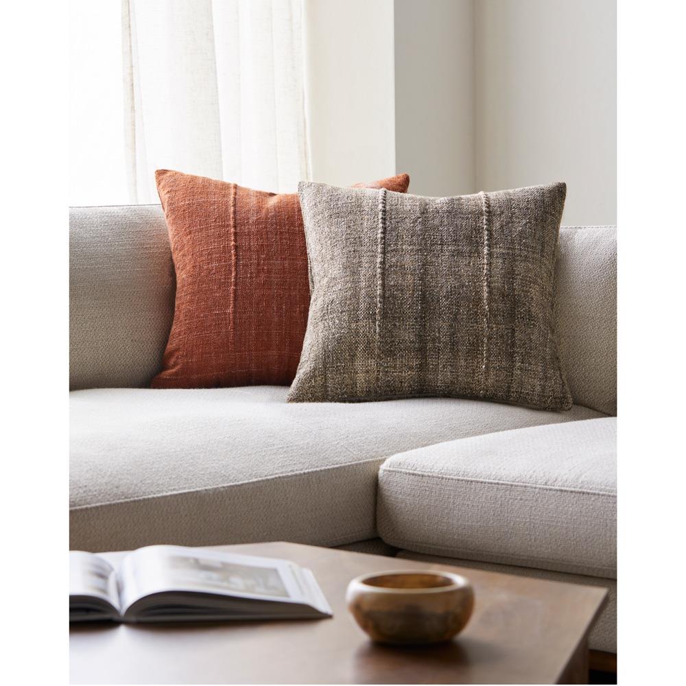 Elijah Coastal Beach Brown Indoor Outdoor Decorative Throw Pillow - 20x20|