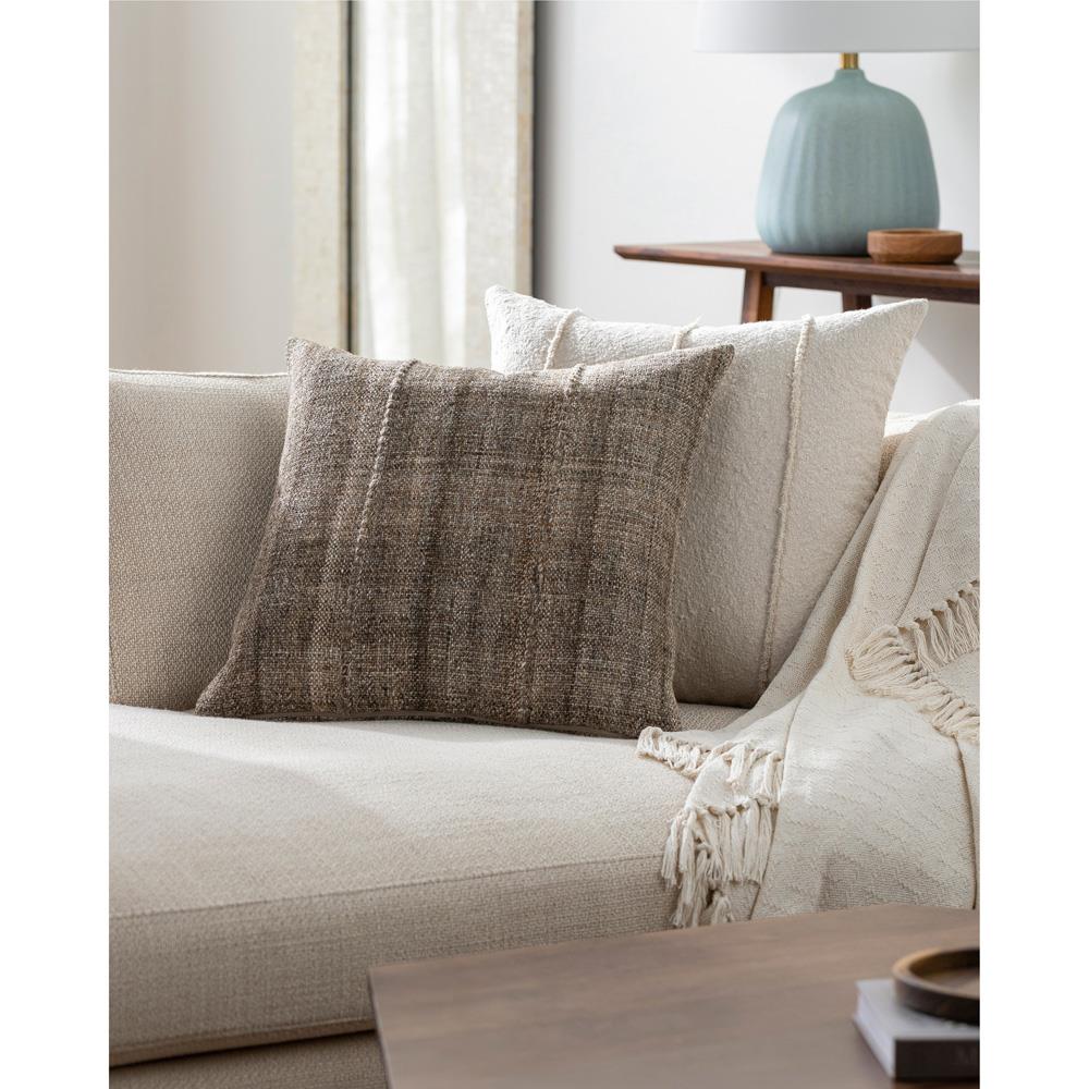 Elijah Coastal Beach Brown Indoor Outdoor Decorative Throw Pillow - 20x20|