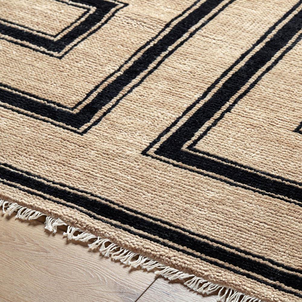 ＊ Ma lisa＊さま専用 Vintage rug 08 ・12 ＊ Eliza Global Bazaar Brown Wool Black Geometric Patterned Hand