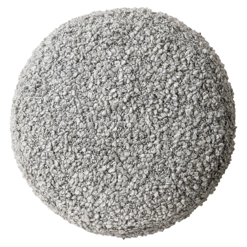 Ezekiel Modern Classic Grey Round Pouf|