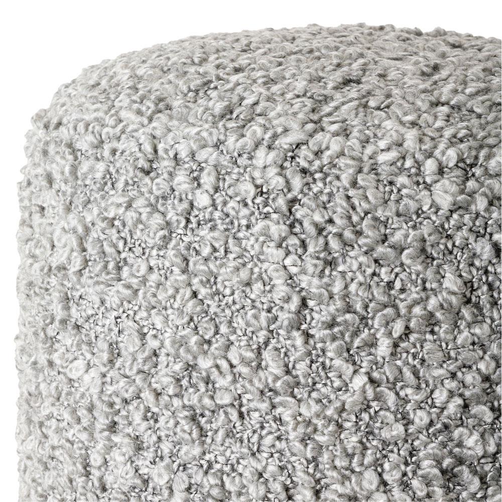 Ezekiel Modern Classic Grey Round Pouf|