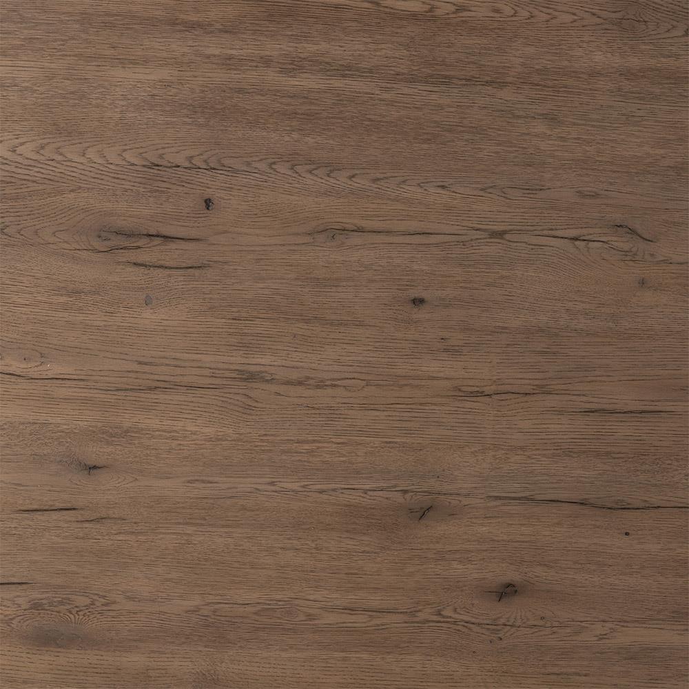 Lana Mid Century Brown Oak Top Black Iron Base Rectangular Dining Table - 94"W|