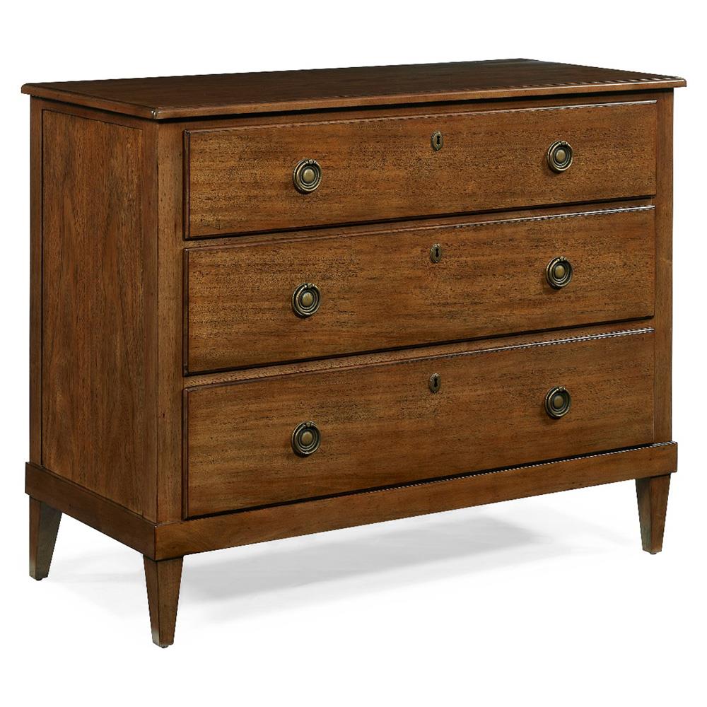 Ansley French Country Hazelnut Brown Wood Bachelor Chest|