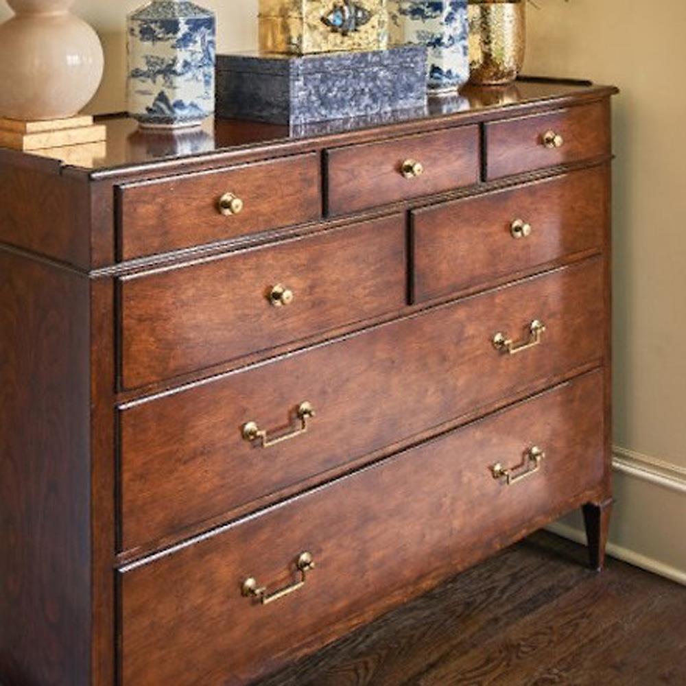 Marseille French Country Bordeaux Brown Wood Dresser|