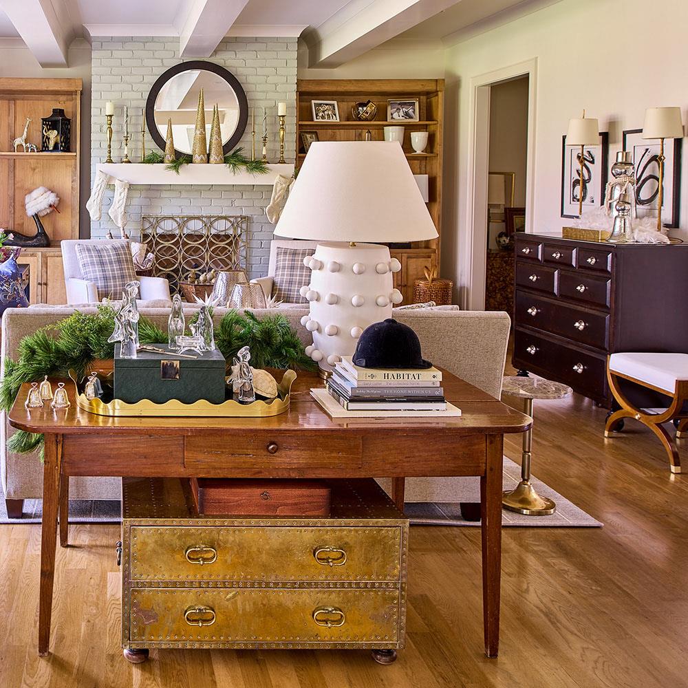 O'Brien French Country Hazelnut Brown Wood White Performance Stool|