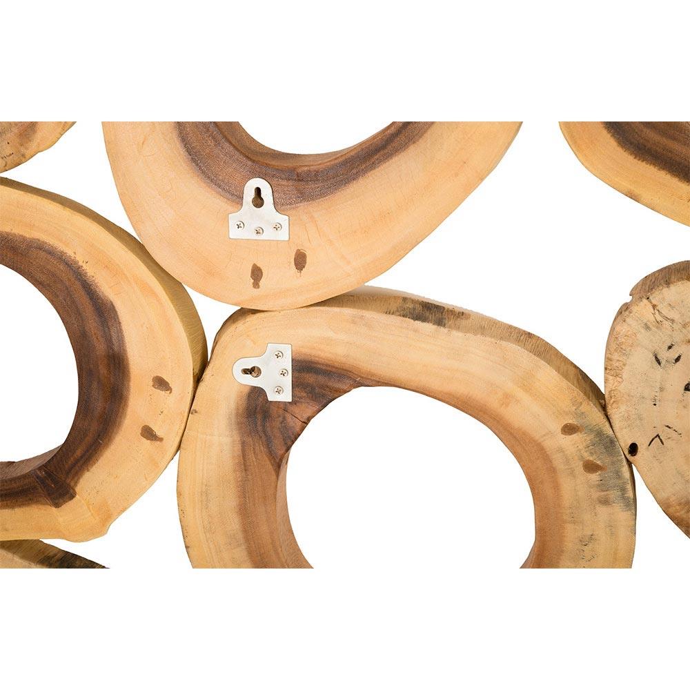 Runa Natural Chamcha Wood Rectangular Wall Sculpture|