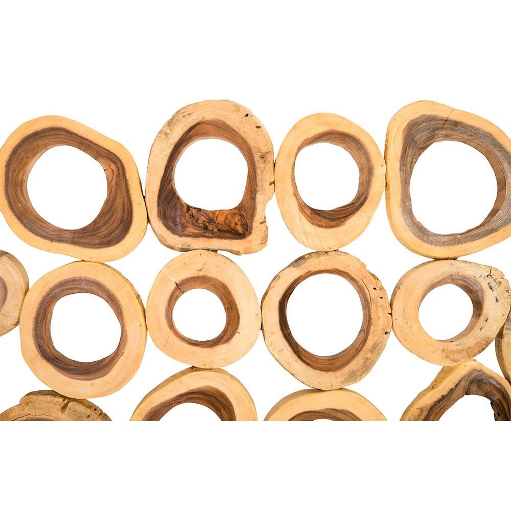 Runa Natural Chamcha Wood Rectangular Wall Sculpture|