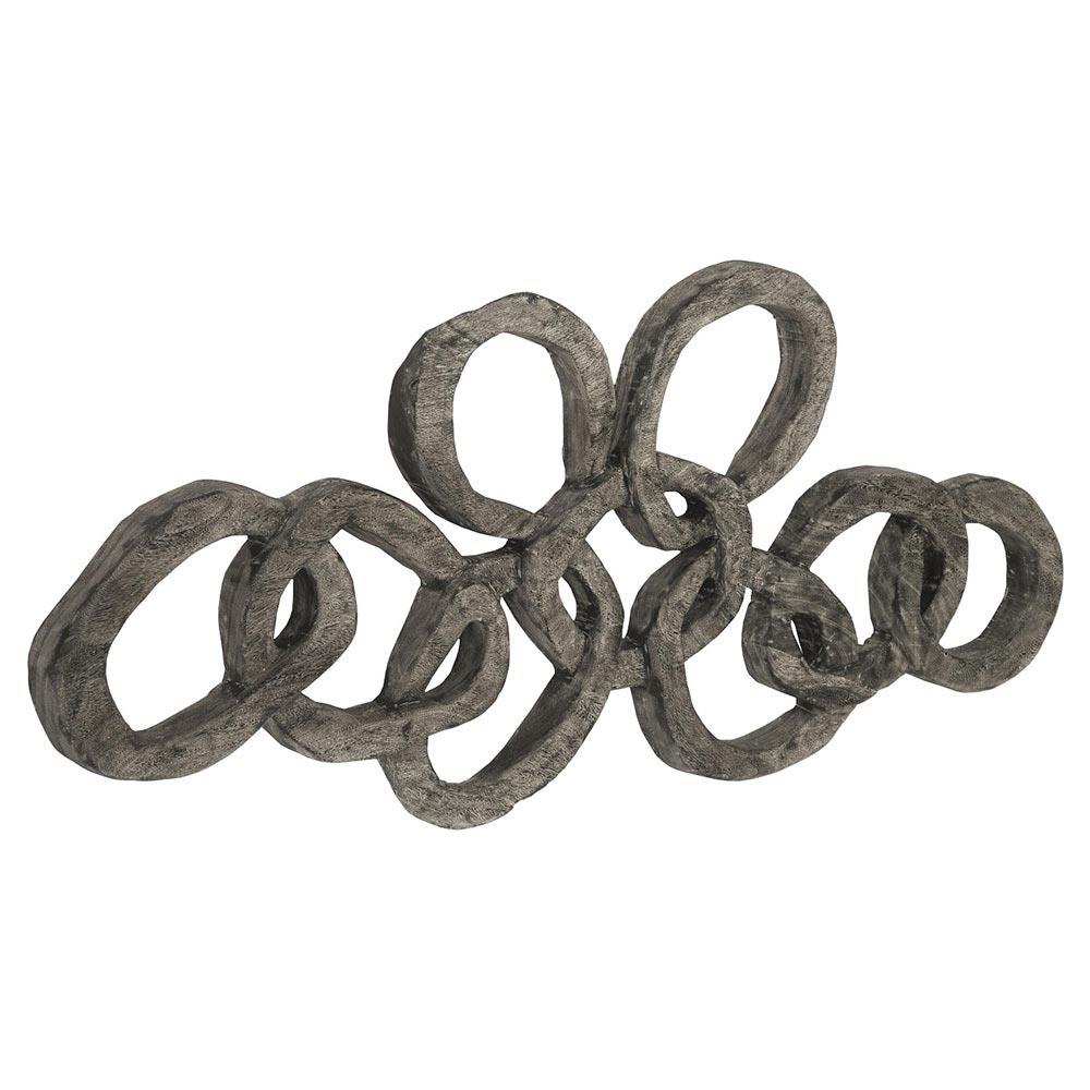 Kalina Modern Classic Grey Chamcha Wood Chain Wall Sculpture|